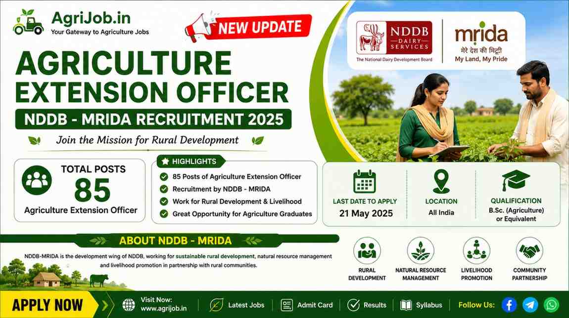 Agriculture Extension Officer at NDDB Mrida Ltd — Eligibility, Salary, Job Profile & How to Apply