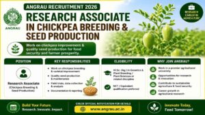 Research Associate in Chickpea Breeding & Seed Production — ANGRAU Recruitment Eligibility, Salary & Career Scope