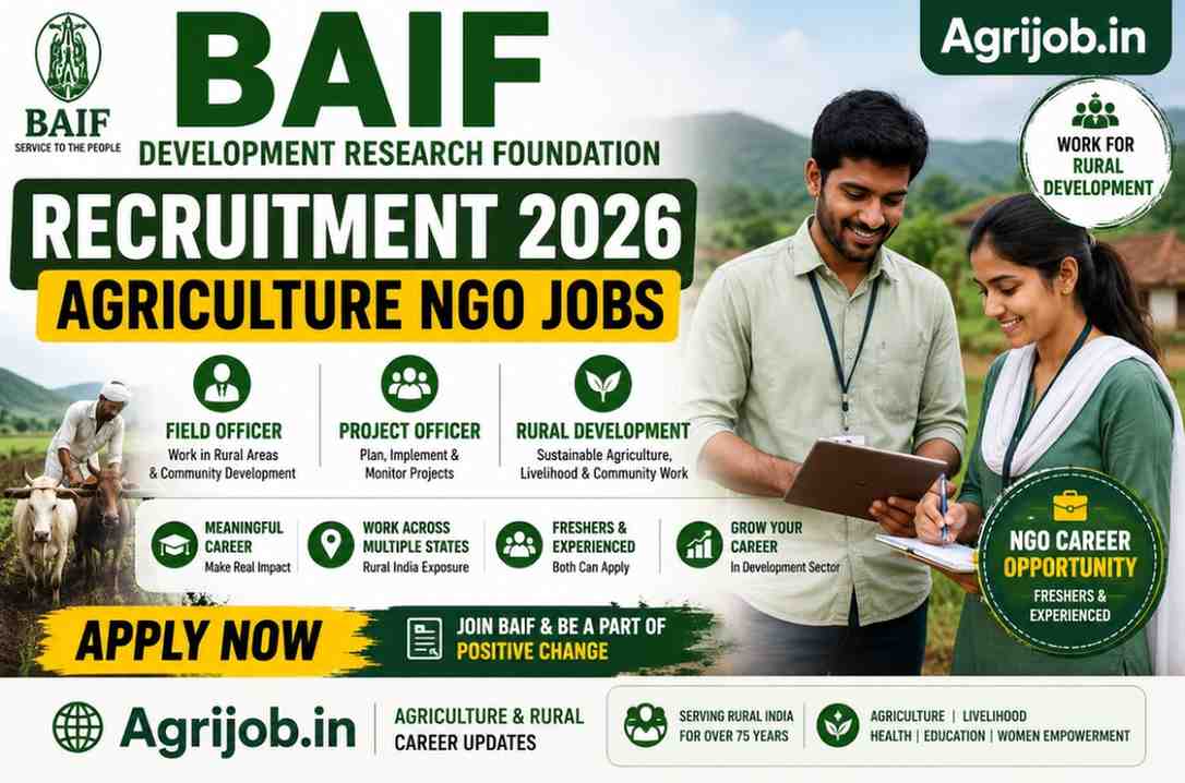 BAIF Development Research Foundation Recruitment 2026 – Programme Officer, Veterinary Officer & More | Agriculture NGO Jobs