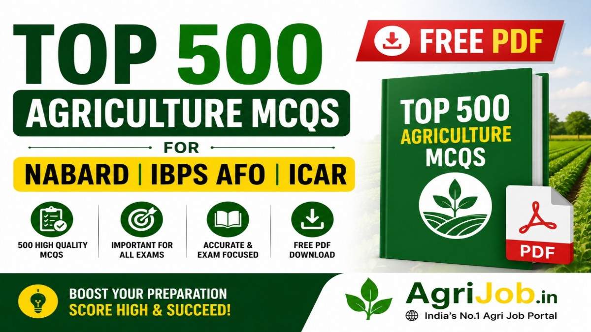 Top 500 Agriculture MCQs for NABARD