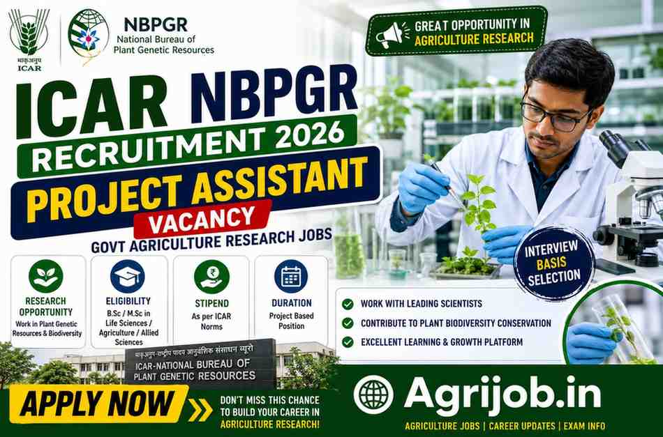 ICAR NPBGR Project Assistant Recruitment 2023 – Apply Now for DBT Funded Post in New Delhi