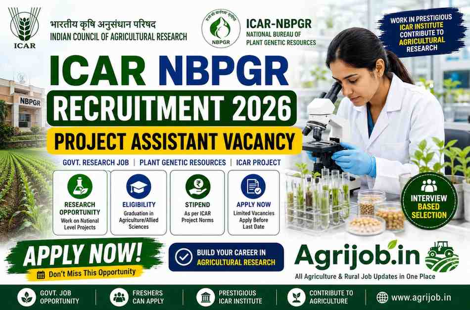ICAR NPBGR Project Assistant Recruitment 2023 – Apply Now for DBT Funded Post in New Delhi