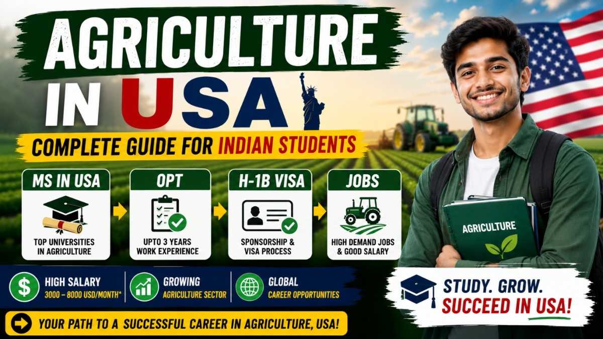 Agriculture in USA for Indian Students 2026 – MS, OPT & H1B Jobs