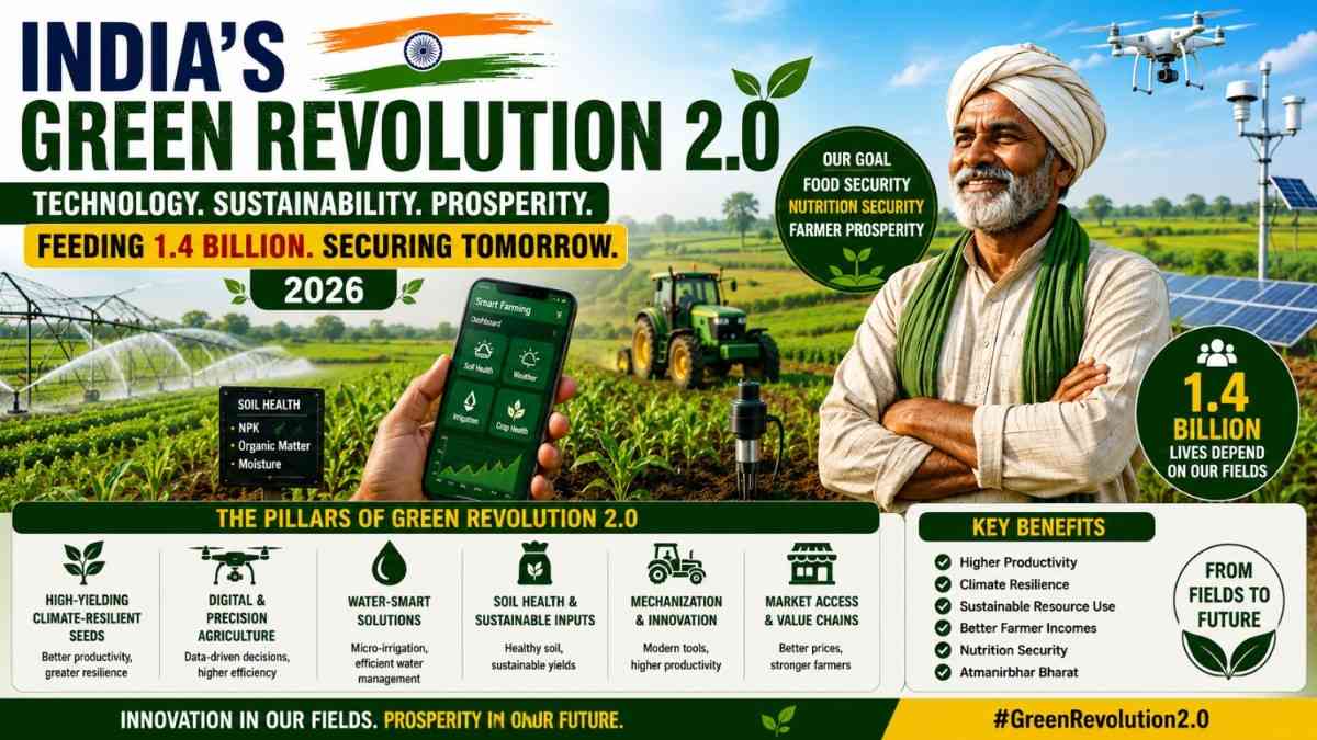India Green Revolution 2.0 – Technology Feeding 1.4 Billion in 2026