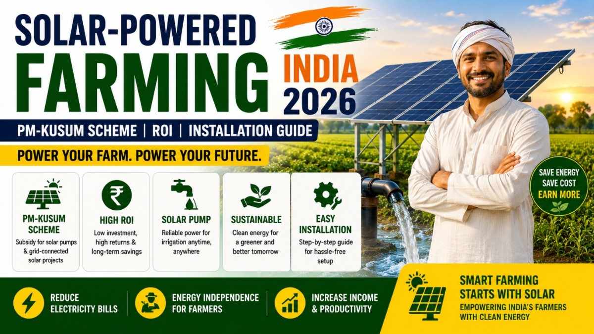 Solar Farming India 2026 – PM-KUSUM, ROI & Installation Guide