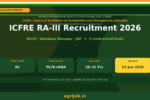 ICFRE RA-III Recruitment 2026 Notification Banner – agrijob.in