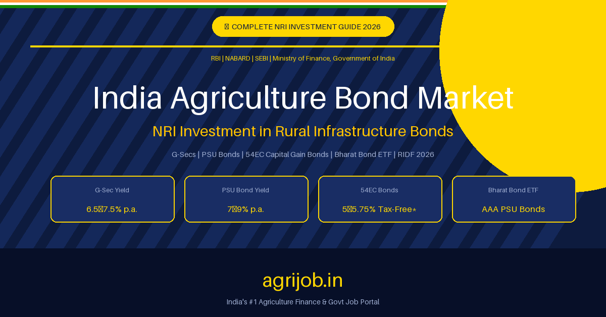 India Agriculture Bond Market NRI Invest 2026 Notification Banner – agrijob.in