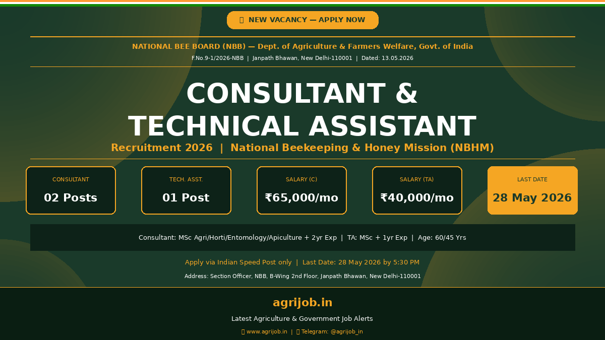NBB Consultant Technical Assistant Recruitment 2026 Notification Banner – agrijob.in