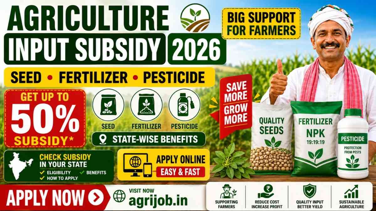 Agriculture Input Subsidy 2026 – Seed, Fertilizer & Pesticide Guide