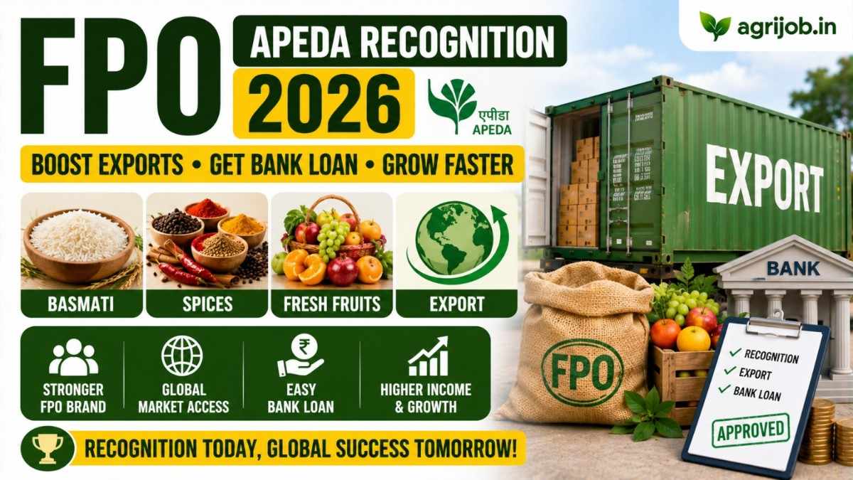 FPO ke liye APEDA Recognition 2026 – Basmati, Spices, Fresh Fruits Export