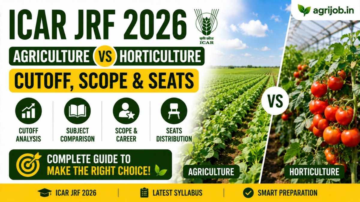 ICAR JRF 2026 Agriculture vs Horticulture – Cutoff, Scope & Seats