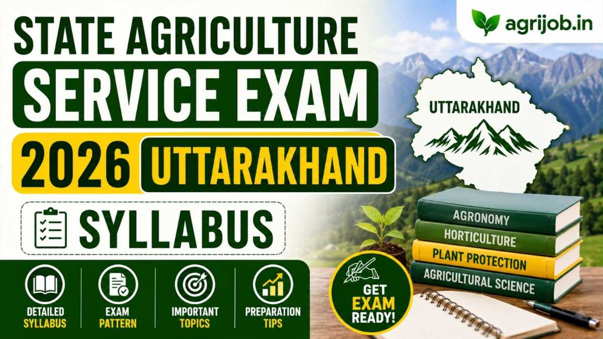 State Agriculture Service Exam 2026 Uttarakhand Syllabus