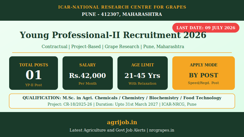 ICAR NRCG Young Professional 2 Recruitment 2026 Vacancy Overview – agrijob.in