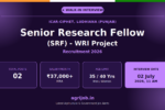 ICAR CIPHET SRF Recruitment 2026 Notification Banner – agrijob.in