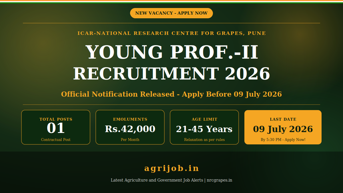 ICAR NRCG Young Professional 2 Recruitment 2026 Notification Banner – agrijob.in