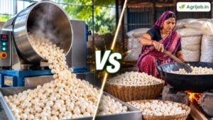 Makhana Popping Machine vs Manual – Cost, Yield & ROI Guide 2026