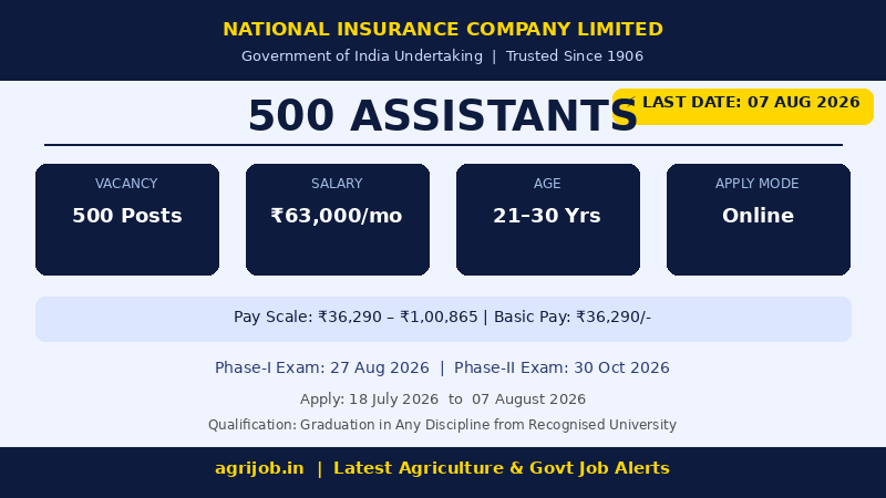 National Insurance Assistant Recruitment 2026 Vacancy Overview Infographic – agrijob.in