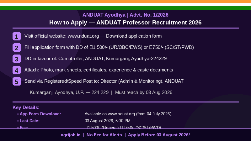 ANDUAT Professor Recruitment 2026 How to Apply Step Guide – agrijob.in
