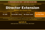 ANDUAT Director Extension Recruitment 2026 Notification Banner – agrijob.in