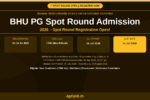 BHU PG Spot Round Admission 2026 Notification Banner – agrijob.in