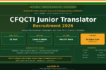 CFQCTI Junior Translator Recruitment 2026 Notification Banner – agrijob.in