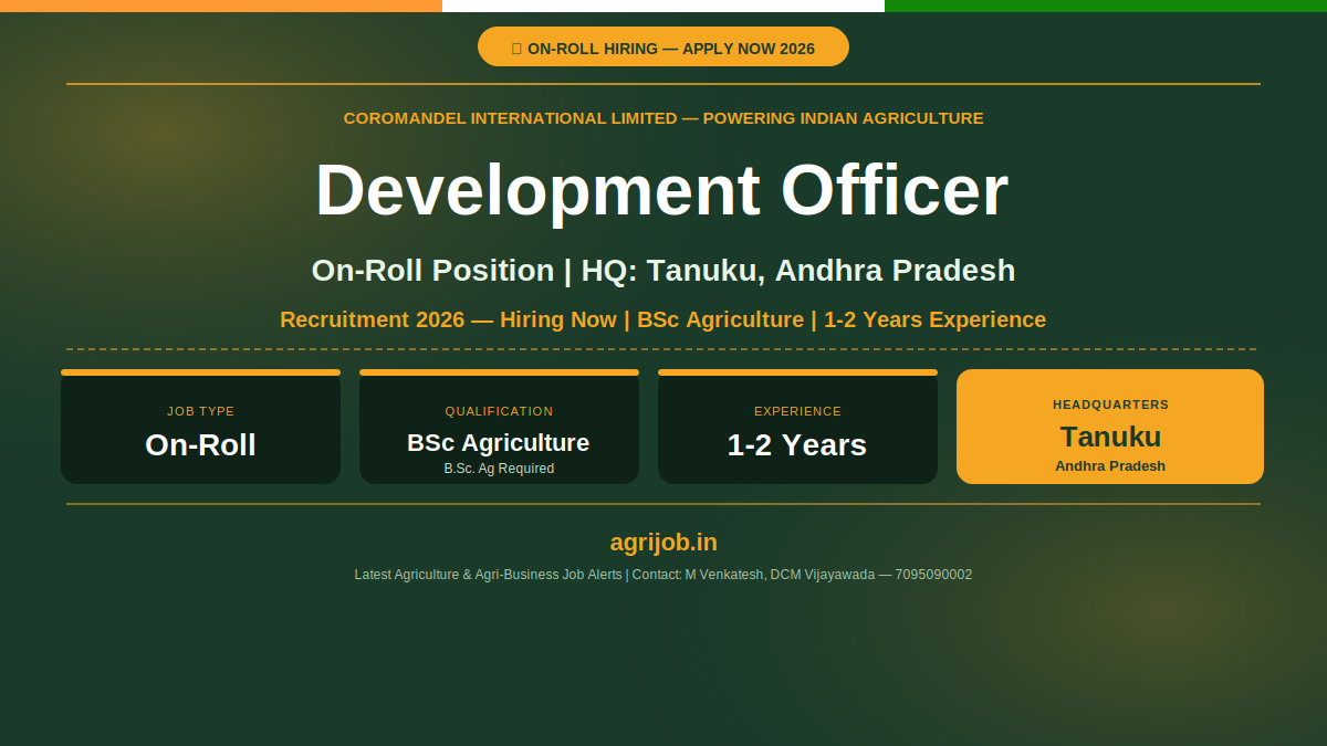 Coromandel Development Officer Recruitment 2026 Notification Banner – agrijob.in