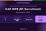ICAR NIPB JRF Recruitment 2026 Notification Banner – agrijob.in