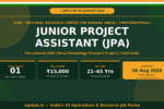 ICAR-NRCB Junior Project Assistant Recruitment 2026 Notification Banner – agrijob.in