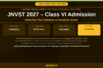 JNVST 2027 Class 6 Selection Test Syllabus Notification Banner – agrijob.in