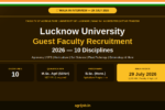 Lucknow University Guest Faculty Recruitment 2026 Notification Banner – agrijob.in