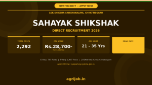 Sahayak Shikshak Recruitment 2026 Notification Banner – agrijob.in
