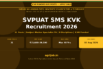 SVPUAT SMS KVK Recruitment 2026 Notification Banner – agrijob.in