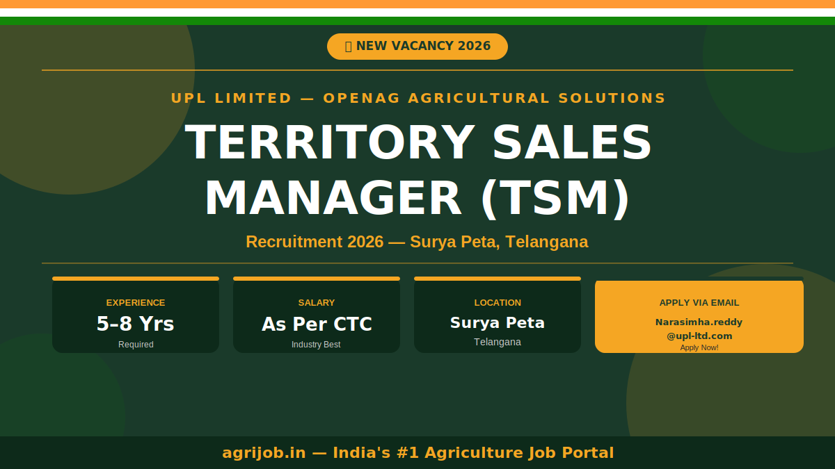 UPL TSM Recruitment 2026 Notification Banner – agrijob.in