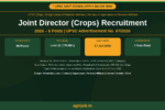 UPSC Joint Director Crops Recruitment 2026 Notification Banner – agrijob.in