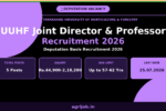 UUHF Deputation Recruitment 2026 Notification Banner - agrijob.in