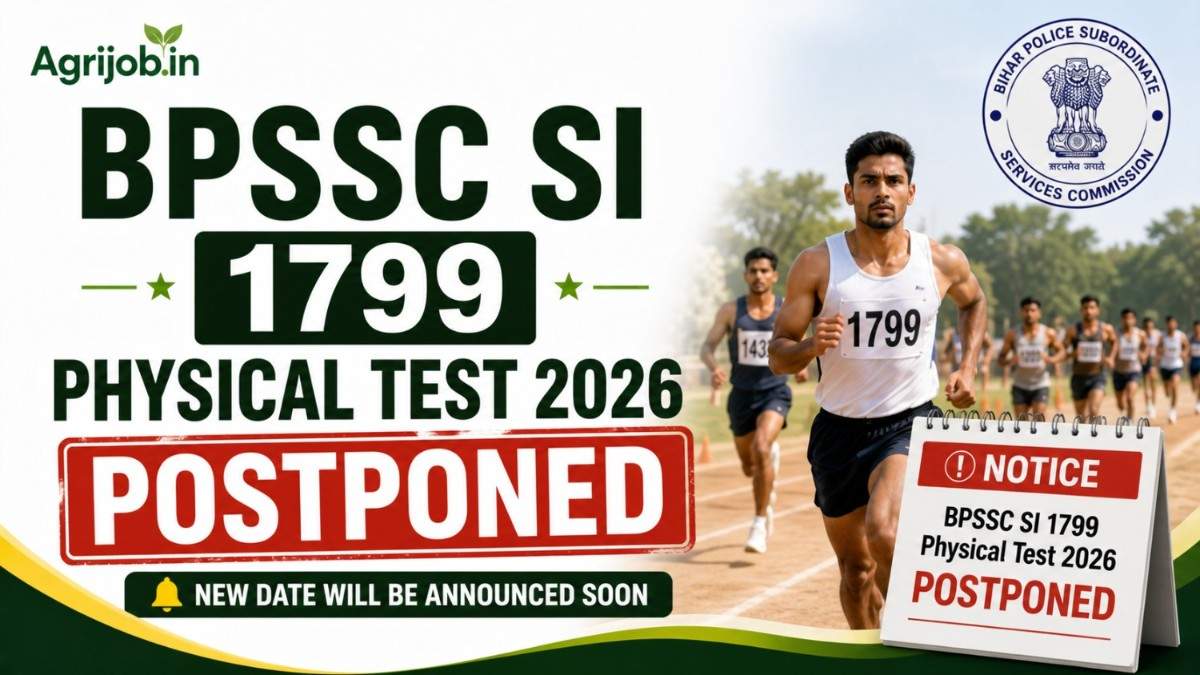 BPSSC SI 1799 Physical Test 2026 Postponed