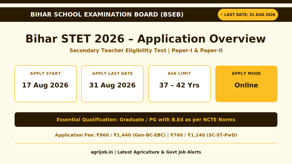 Bihar STET Recruitment 2026 Vacancy Overview Infographic – agrijob.in