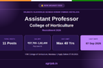 Assistant Professor Recruitment 2026 Notification Banner – agrijob.in