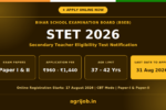 Bihar STET Recruitment 2026 Notification Banner – agrijob.in