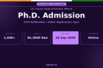 CCSU Ph.D. Admission 2026 Notification Banner - agrijob.in