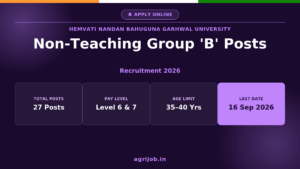 HNBGU Non-Teaching Recruitment 2026 Notification Banner – agrijob.in