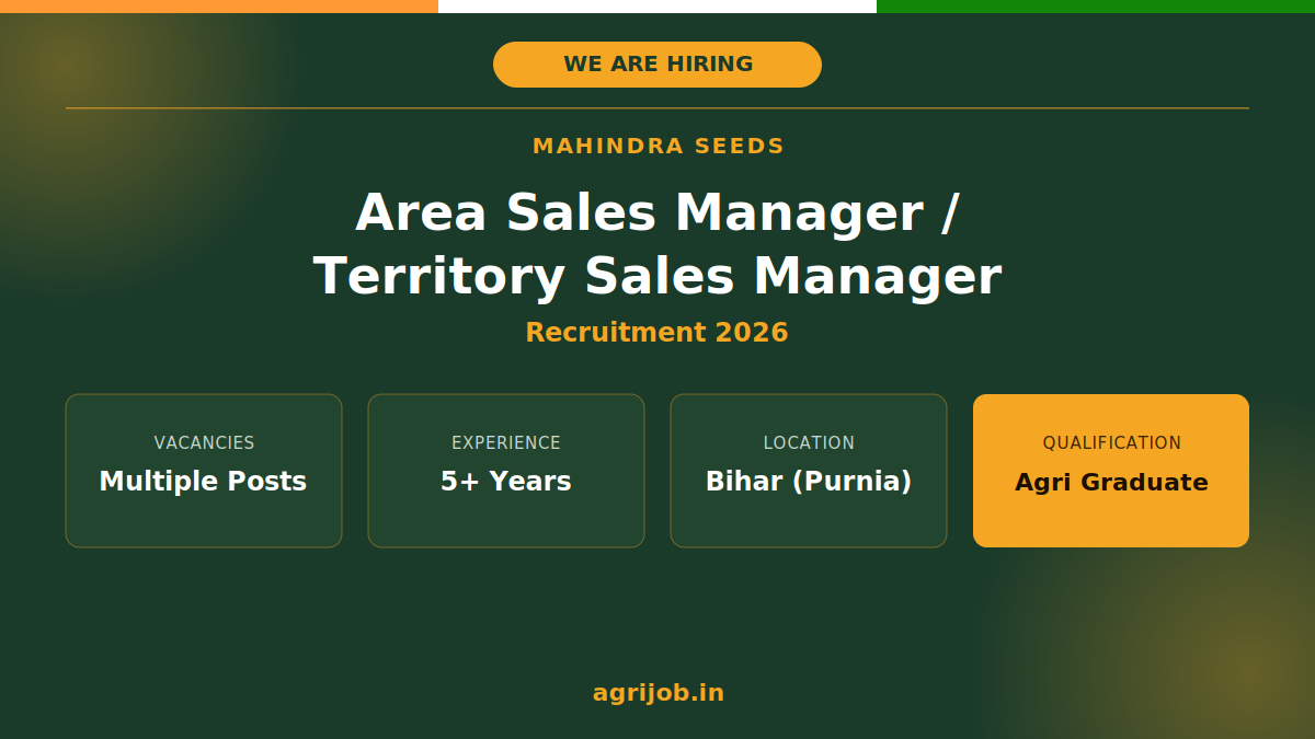 Mahindra Seeds Recruitment 2026 Notification Banner – agrijob.in