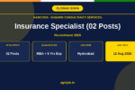 NABCONS Insurance Specialist Recruitment 2026 Notification Banner - agrijob.in