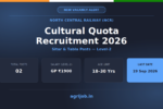 NCR Cultural Quota Recruitment 2026 Notification Banner – agrijob.in