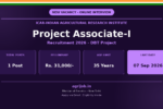 Project Associate-I Recruitment 2026 Notification Banner – agrijob.in