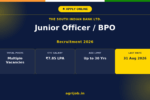 South Indian Bank Junior Officer Recruitment 2026 Notification Banner – agrijob.in