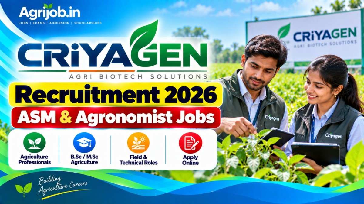 Criyagen Recruitment 2026 – ASM & Agronomist Jobs