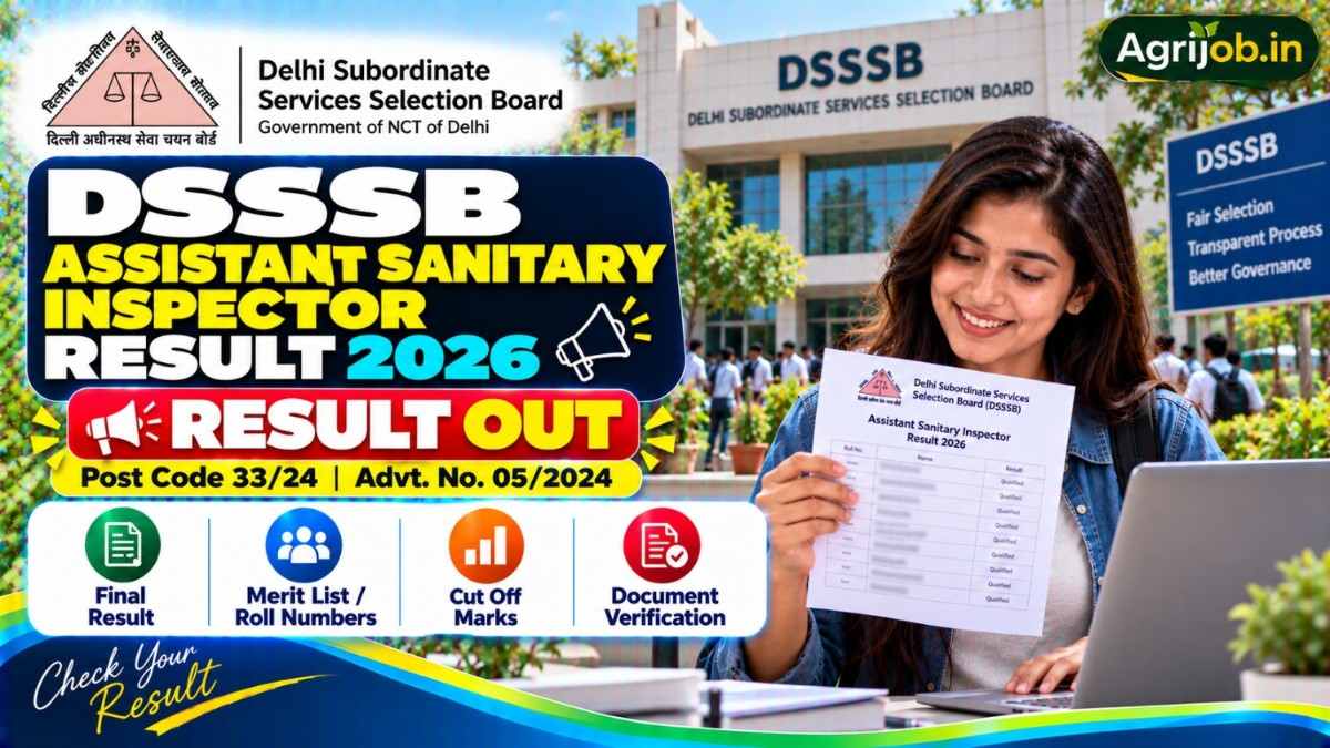 DSSSB Assistant Sanitary Inspector Result 2026