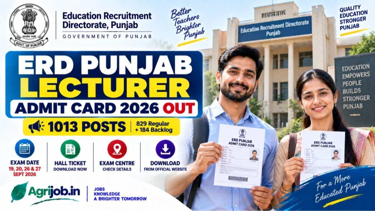 ERD Punjab Lecturer Admit Card 2026 OUT – 1013 Posts