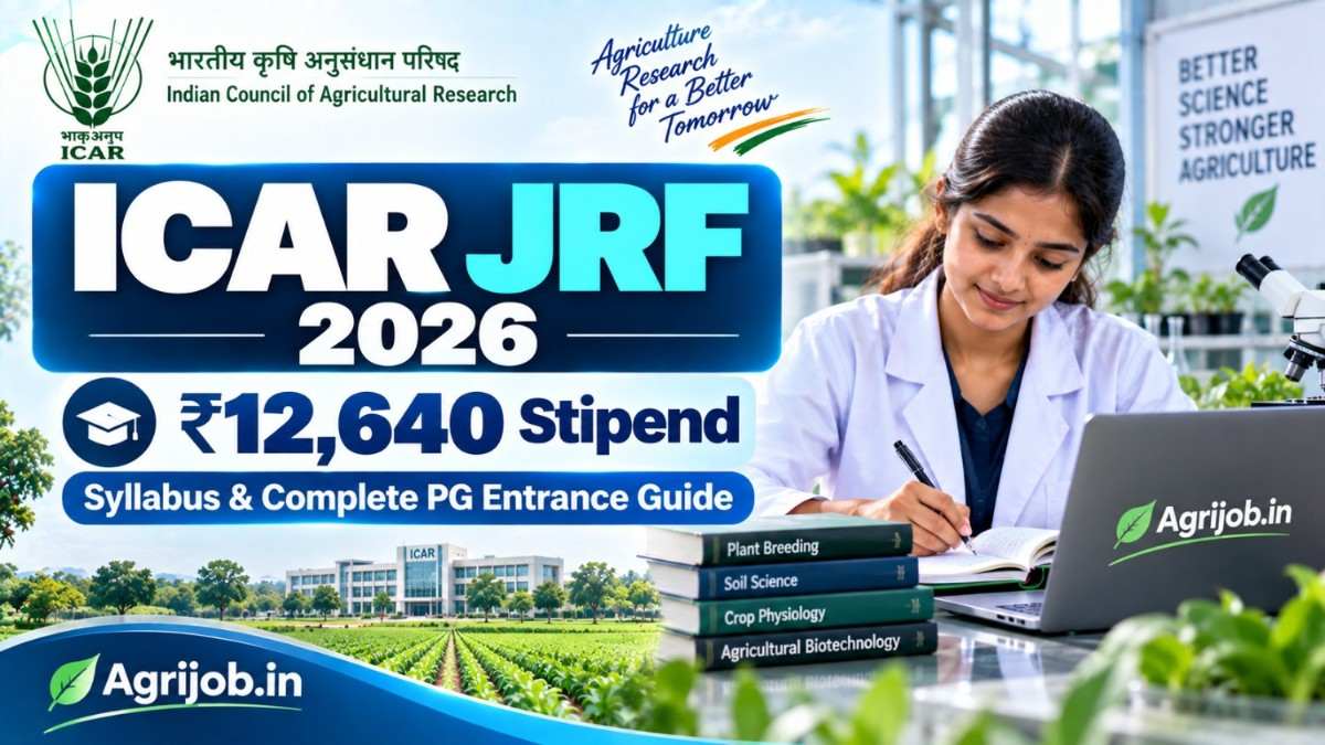 ICAR JRF 2026 – Rs.12,640 Stipend, Syllabus & Complete PG Entrance Guide